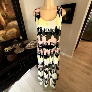 KARL LAGERFELD PARIS LOGO SLEEVELESS MAXI SUMMER DRESS
